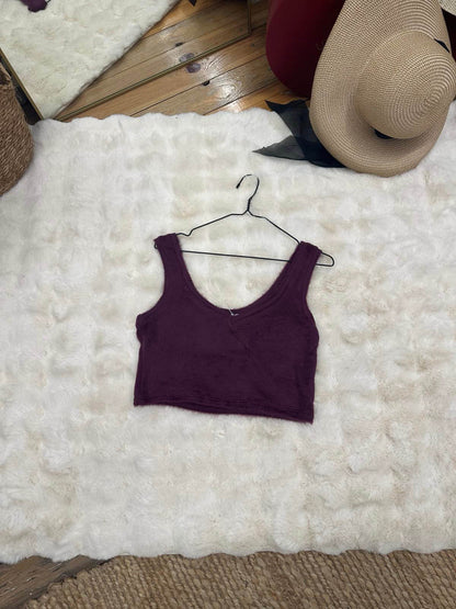 Crop top μοχέρ μπορντώ