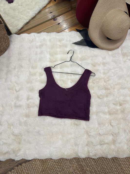 Crop top μοχέρ μπορντώ