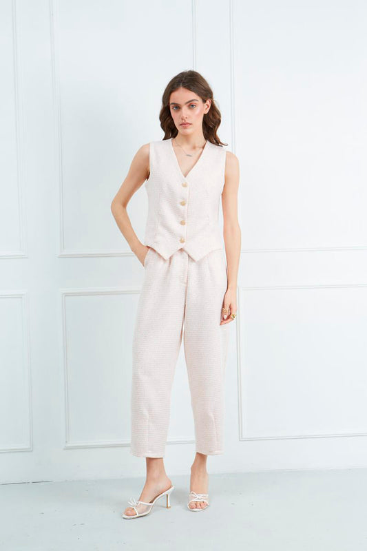 Παντελόνι mom fit tweed
