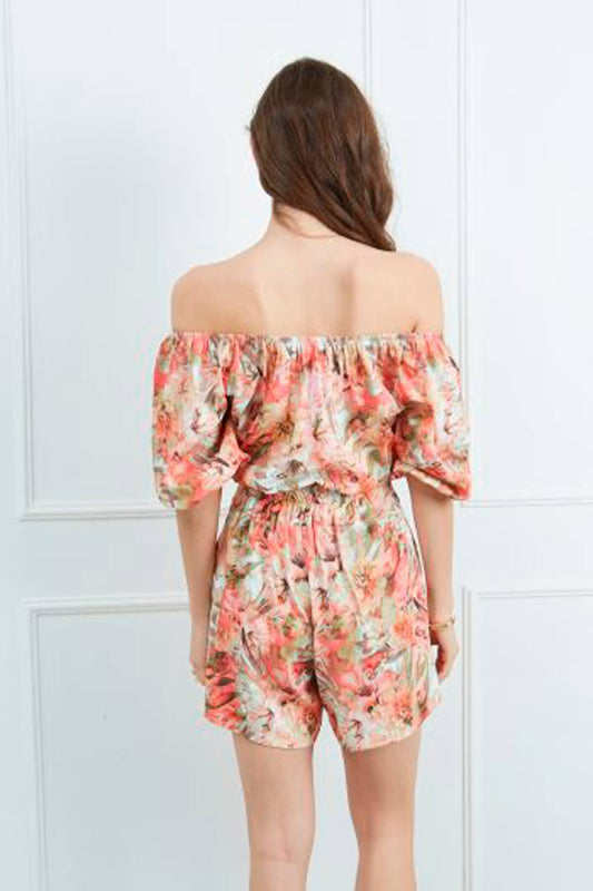Shorts floral ροζ – λαδί