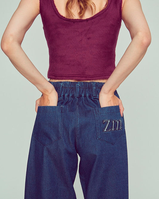 Crop top μοχέρ μπορντώ