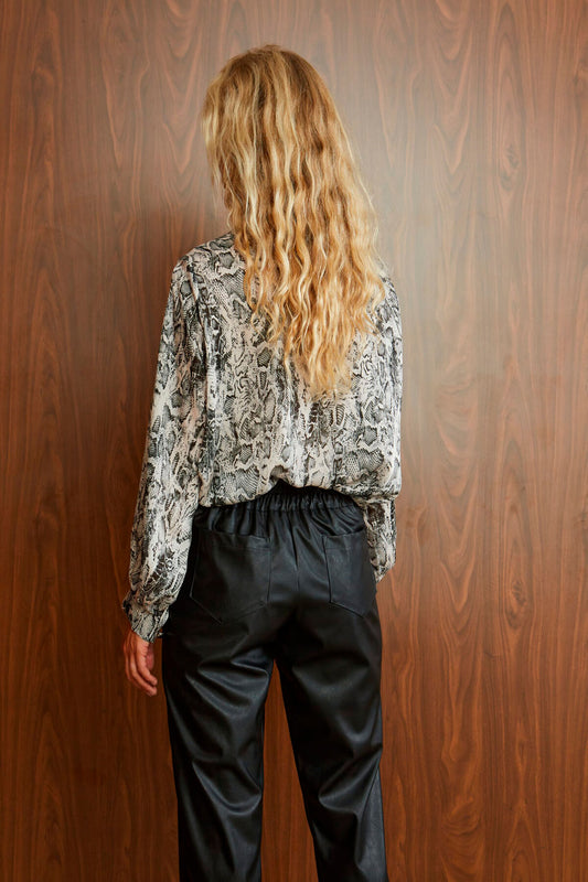 Πουκαμίσα black – cream snake