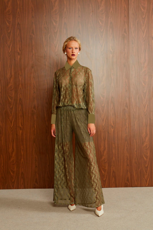 Πουκαμίσα olive lace