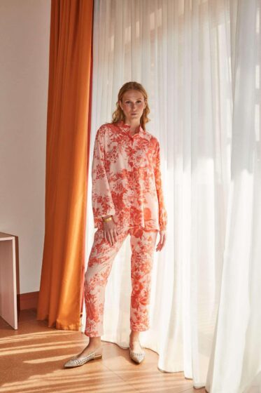 Παντελόνι στενή γραμμή πορτοκαλί – βερικοκί - alternate view