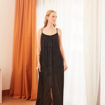 Φόρεμα ραντάκι ζακάρ μαύρο