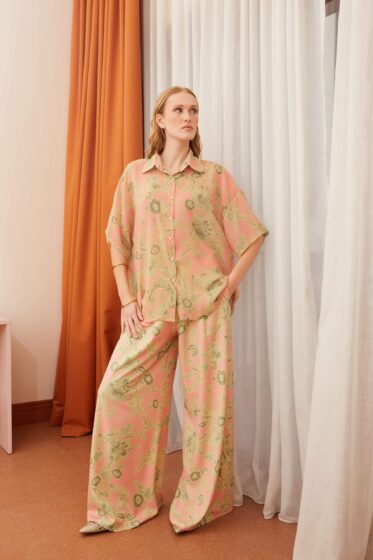 Πουκαμίσα κοντομάνικη βερικοκί – λαδί