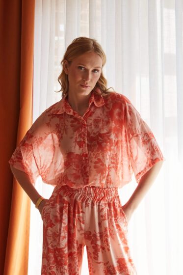 Πουκαμίσα κοντομάνικη πορτοκαλι – βερικοκί