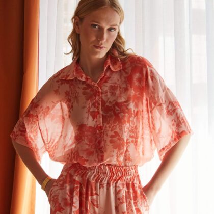 Πουκαμίσα κοντομάνικη πορτοκαλι – βερικοκί