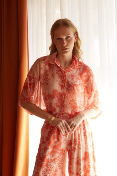 Πουκαμίσα κοντομάνικη πορτοκαλι – βερικοκί - alternate view