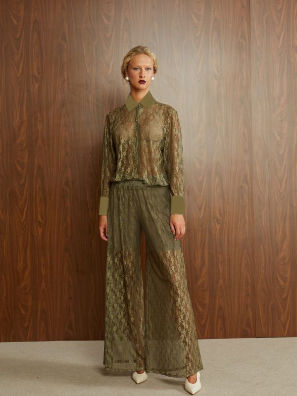 Πουκαμίσα olive lace