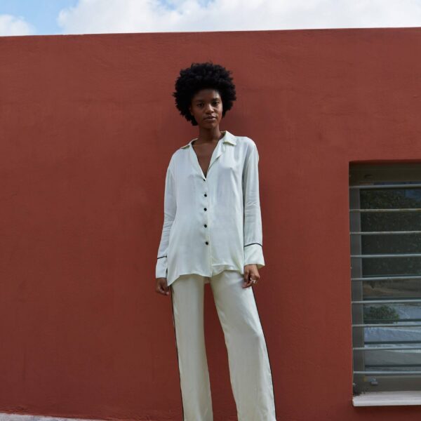 Παντελόνα φυστικί Pijama Look