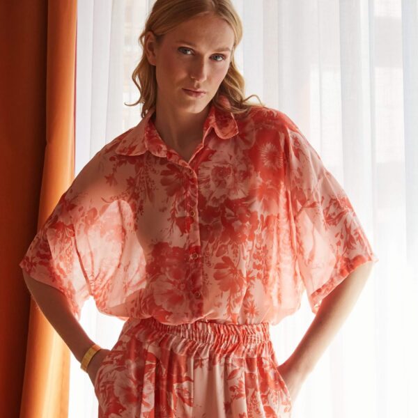 Πουκαμίσα κοντομάνικη πορτοκαλι – βερικοκί