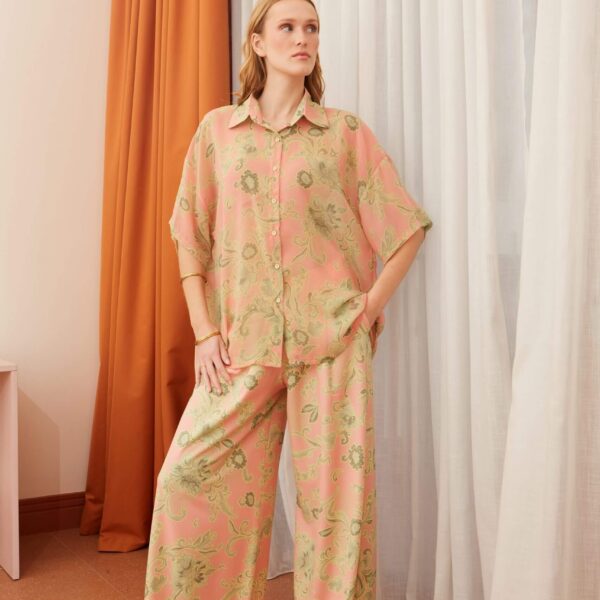 Πουκαμίσα κοντομάνικη βερικοκί – λαδί